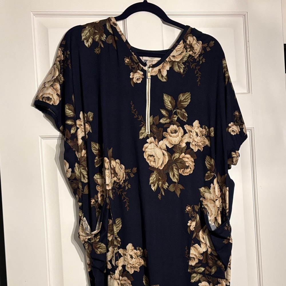 Navy Floral Caftan
